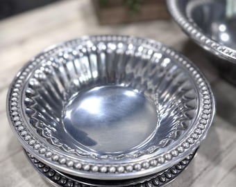 Vintage Wilton Armetale Flutes & Pearls Bowls and Plate