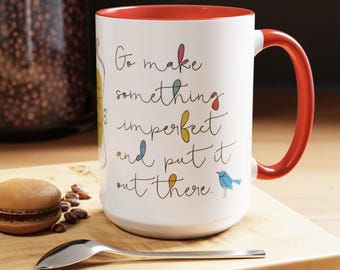Motivational Coffee Mug: Hand-Drawn Positive Message, Creative Gift