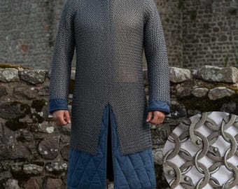Medieval Chainmail Shirt Full Sleeve – 9mm Riveted Rings with Washers