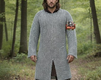Aluminum Chainmail Hauberk – 9MM Riveted Rings with Washers Armor