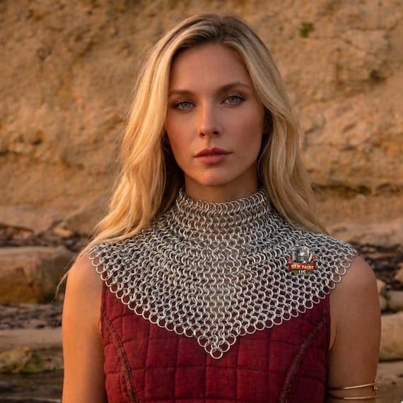 Ren Faire Aluminum Chainmail Collar – Lightweight Medieval Neck Armor