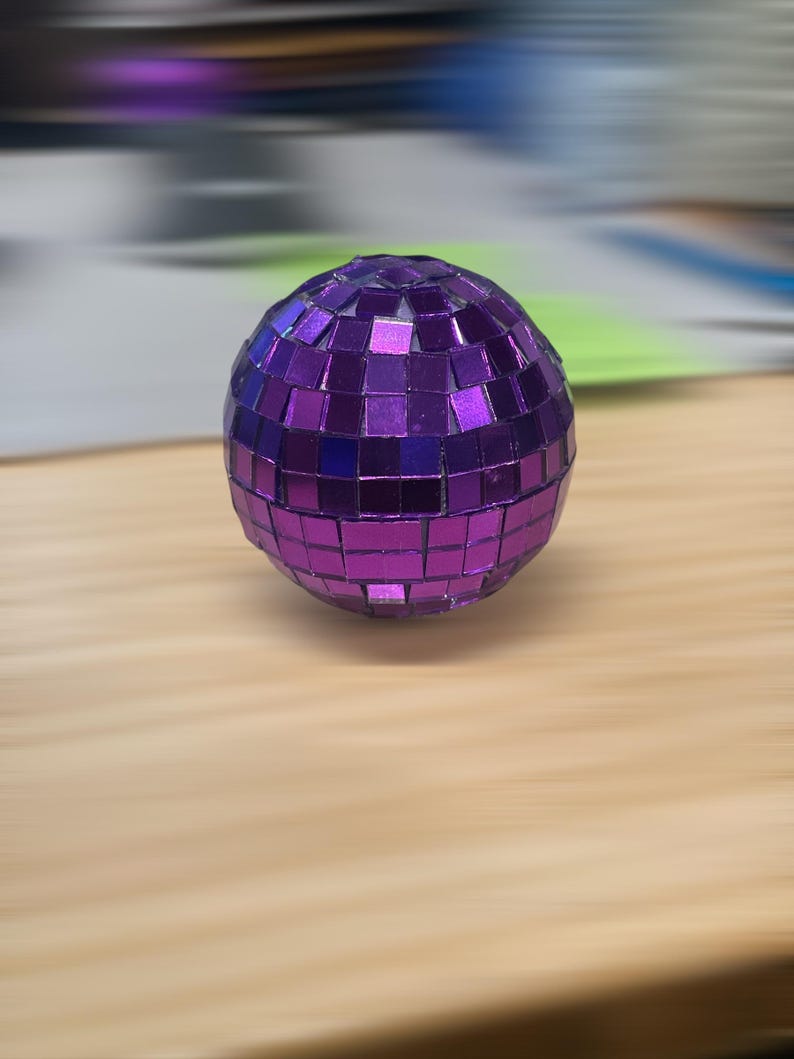 Mirrorball Turntable Spinner. Spinning Disco Ball for Vinyl Players! Purple