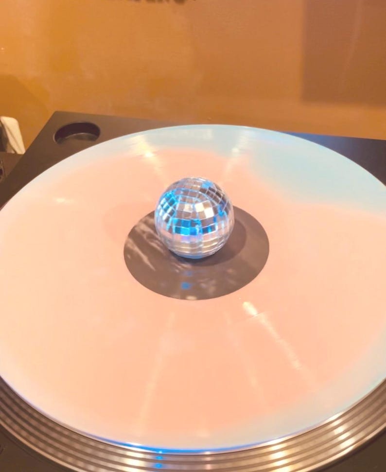 Mirrorball Turntable Spinner. Spinning Disco Ball for Vinyl Players! image 2
