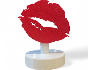 Kiss Turntable Spinner.  Spinning Lips for Record Players or Decoration!