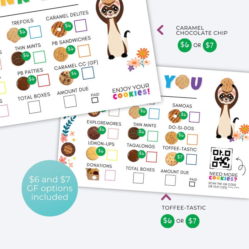 Girl Scout Cookie Order Form Printable | BOTH BAKERS included | Instant Download PDF image 4