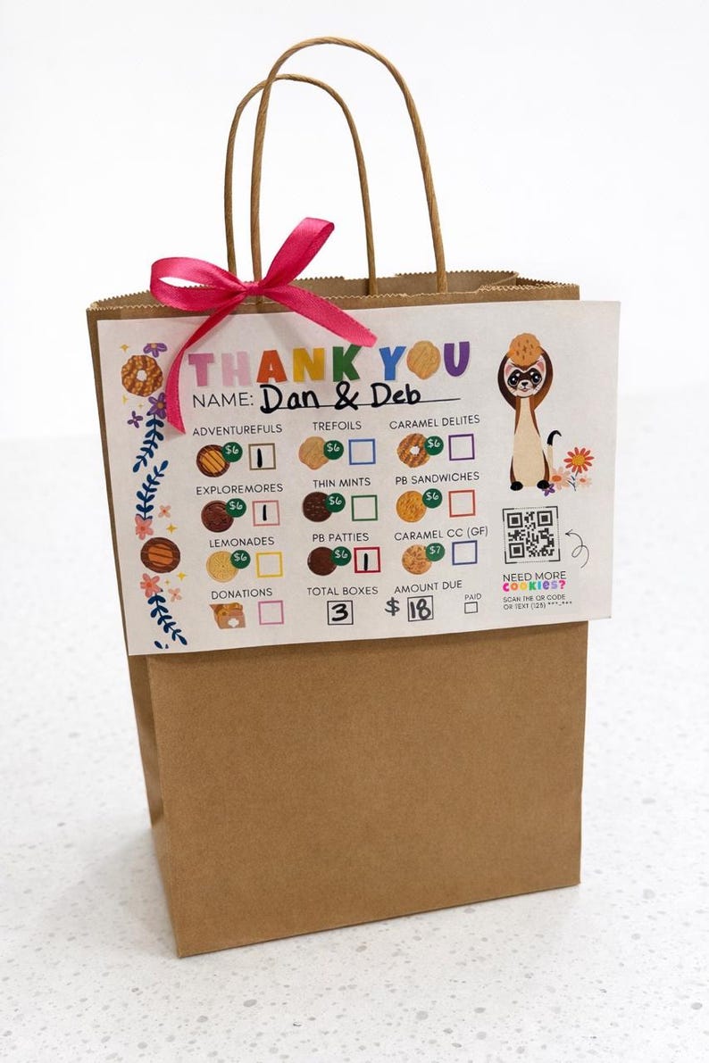 Girl Scout Cookie Order Form Printable | BOTH BAKERS included | Instant Download PDF image 2