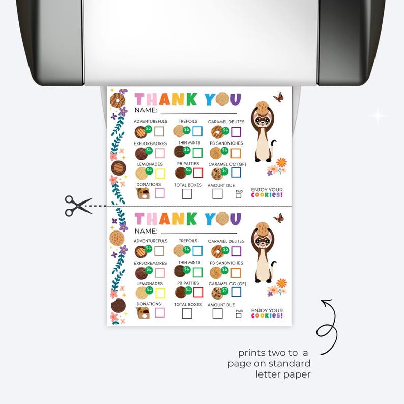 Girl Scout Cookie Order Form Printable | BOTH BAKERS included | Instant Download PDF image 5