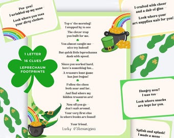 Leprechaun Treasure Hunt Printable | St. Patrick's Day Scavenger Hunt (Instant Download)
