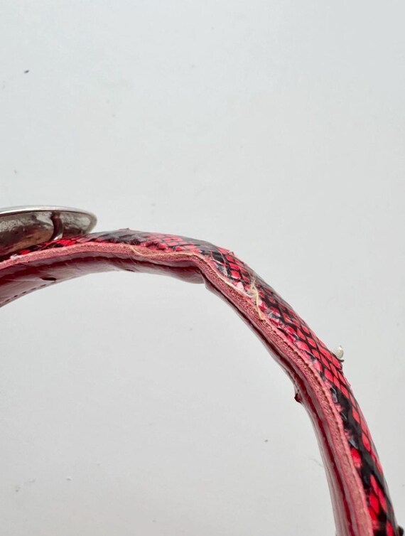 Vintage 1980s Snake Python Head Statement Belt - … - image 6