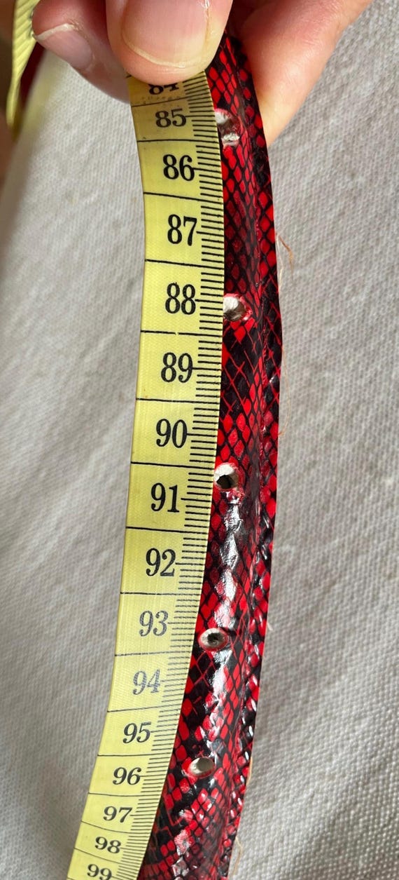 Vintage 1980s Snake Python Head Statement Belt - … - image 9