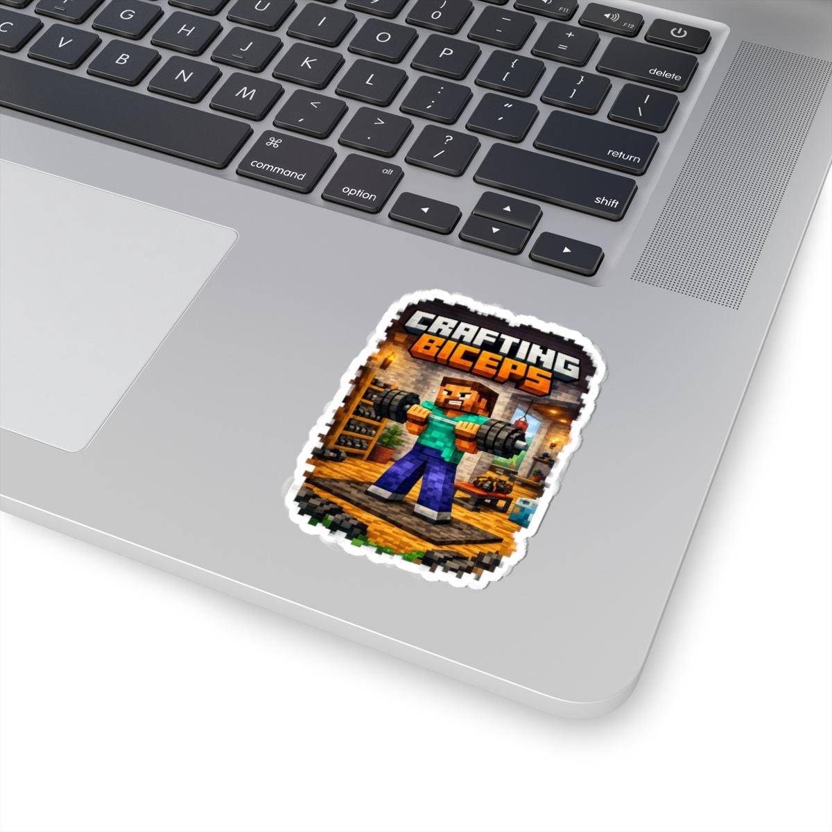 Crafting Biceps Weightlifting Sticker | Minecraft Gym Humor | Gym ...