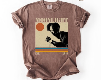 Camiseta de la película Moonlight, camiseta retro de cine, camiseta unisex con colores cómodos