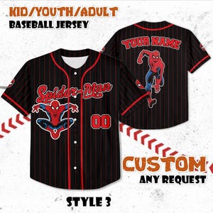 Custom Amazing Spider-Man Baseball Jersey, Personalized Disney Spider-Man Jersey Shirt, Superhero Shirt, Gift for Disney Fans & Kids