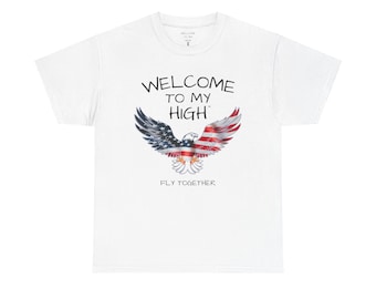 Camiseta patriótica con águila y bandera estadounidense. Bienvenido a mi instituto. Camiseta unisex.