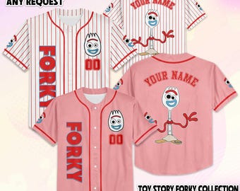 Camiseta de béisbol Forky personalizada, camiseta de béisbol de Disney Toy Story personalizada, conjunto a juego para un viaje a Disney, regalo de cumpleaños