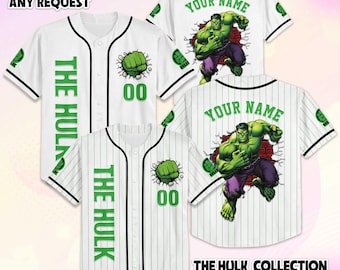 Camiseta de béisbol personalizada de Hulk, regalo para fanáticos de superhéroes