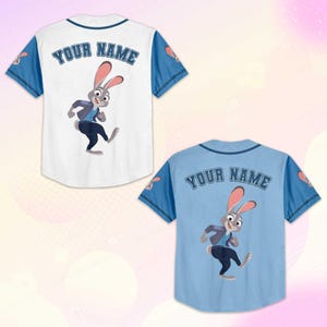 Custom Judy Hopps Baseball Jersey, Disney Zootopia 2 Baseball Jersey Shirt, Disneyland Family Outfit, Birthday Gift image 6
