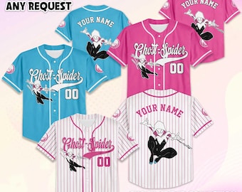 Personalized Ghost-Spider Baseball Jersey, Custom Superhero Outfit