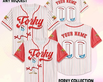 Spersonalizowana koszulka baseballowa Disney Forky, koszulka baseballowa Disney Toy Story, pasujący strój na wycieczkę Disney, prezent dla fana