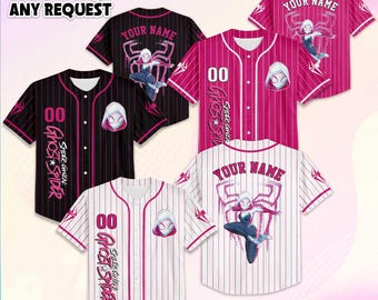 Personalized Ghost-Spider Baseball Jersey, Custom Spidey and His Amazing Friends Shirt