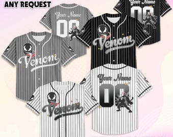 Camiseta de béisbol personalizada de Venom, regalo personalizado para fans