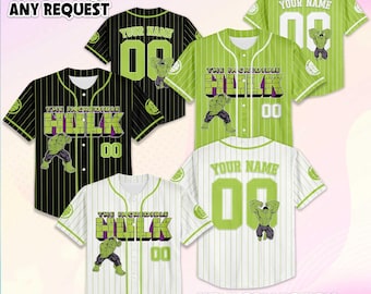 Personalized The Hulk Baseball Jersey, Custom Disney The Hulk Baseball Shirt, Matching Disney Trip Outfit, Disney Birthday Gift