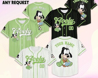 パーソナライズされたグーフィーの野球ユニフォーム、ディズニーの