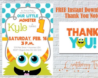 Our Little Monster- 1st Birthday Invitation