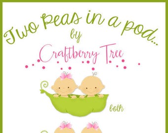 2 Peas in a Pod Digital Clipart
