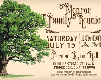 Vintage Family Reunion Invitation w/matching save the date available