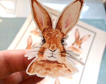 Watercolor bunny vinyl sticker