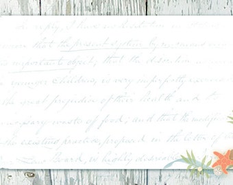 Beach Bridal Shower  Blank Card (DIGITAL FILE) PERSONALIZED