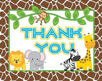 Jungle Boy  Coordinating Thank You Notes