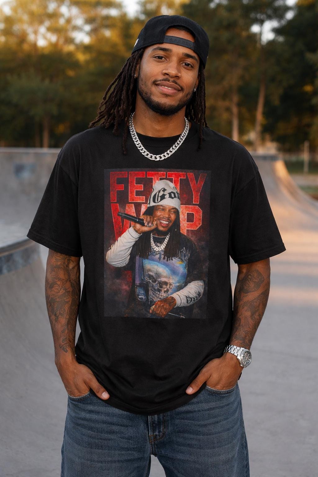 Fetty Wap Smiling Rapper Portrait Unisex Tee | Graphic Music