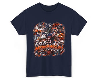 Kyle Monangai Football Collage T-Shirt | Number 5 25 Team Helmet Artwork