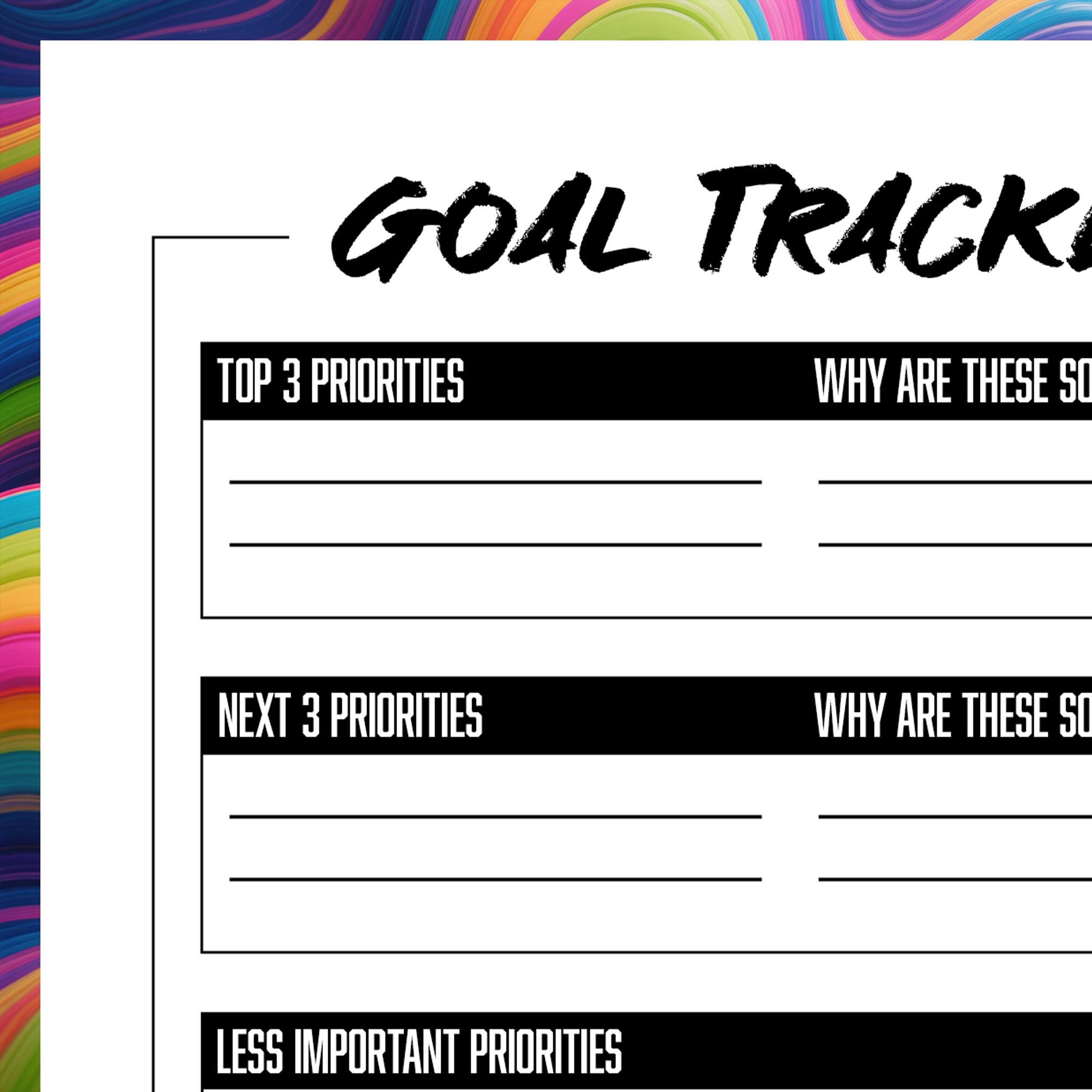 Goal Tracker Printable PDF | Goal Setting & Progress Planner | Track ...