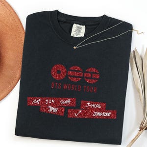 Arirang BTS Shirt, Comfort Colors® BTS World Tour 2026 Tee, Bangtan Kpop Army Shirt, BTS Member Graphic Tee Black