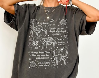Project Hail Mary Rocky Shirt, Comfort Colors® Retro Space Tee, Rocky Quotes Graphic Shirt, Sci Fi Book Lover Tee
