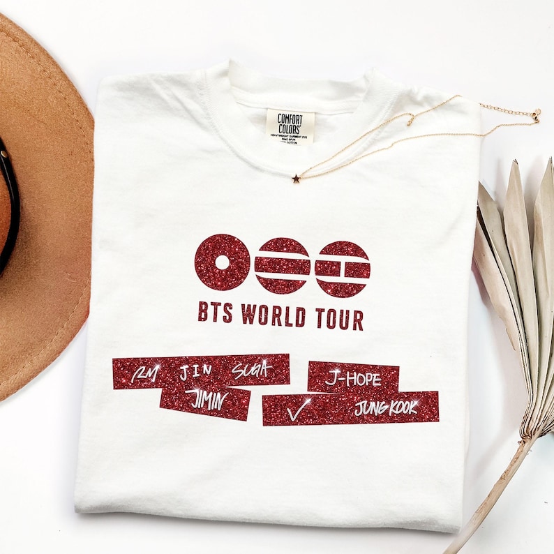 Arirang BTS Shirt, Comfort Colors® BTS World Tour 2026 Tee, Bangtan Kpop Army Shirt, BTS Member Graphic Tee White