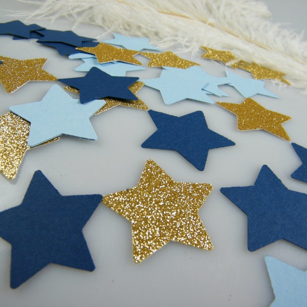 Twinkle Little Star baby shower Confetti Gold & Blue Party Decoration / Pick your Glitter Color / 1st Birthday / Its a Boy Baby Shower