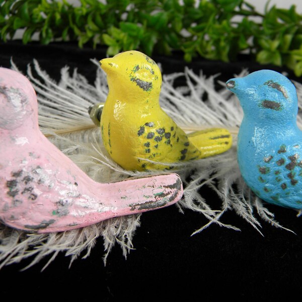 Bird Knob Pull, Cabinet Drawer Pull Knob, Bird, Nursery Decor, Farmhouse Style, Pink Aqua Turquoise Yellow or White DIY Furniture hardware