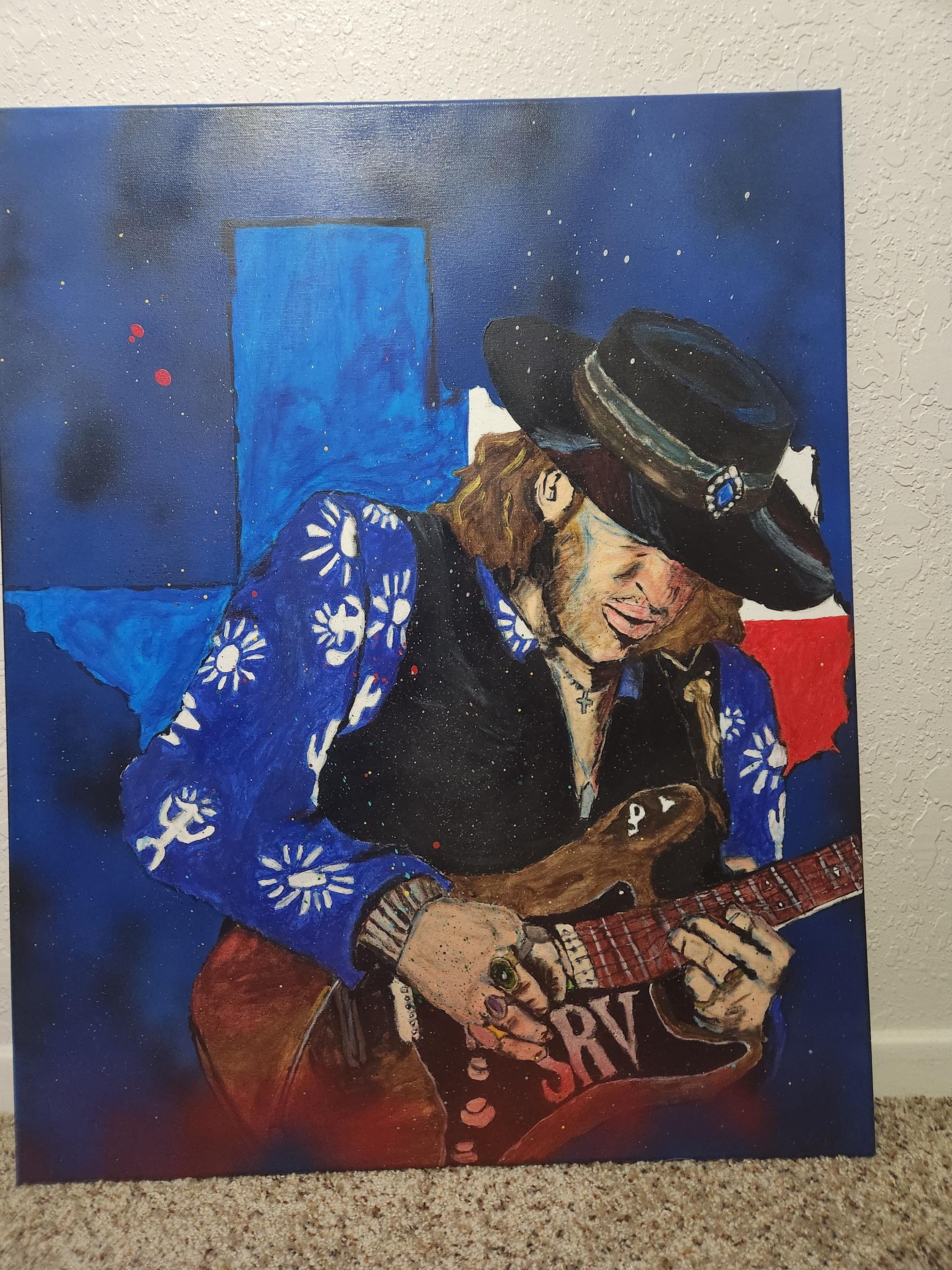 Stevie Ray Vaughan Painting - Etsy