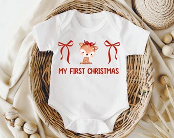 My First Christmas Png | Coquette Christmas Digital File | Cute Christmas Design | Trendy Xmas Png |  Coquette first Christmas Png