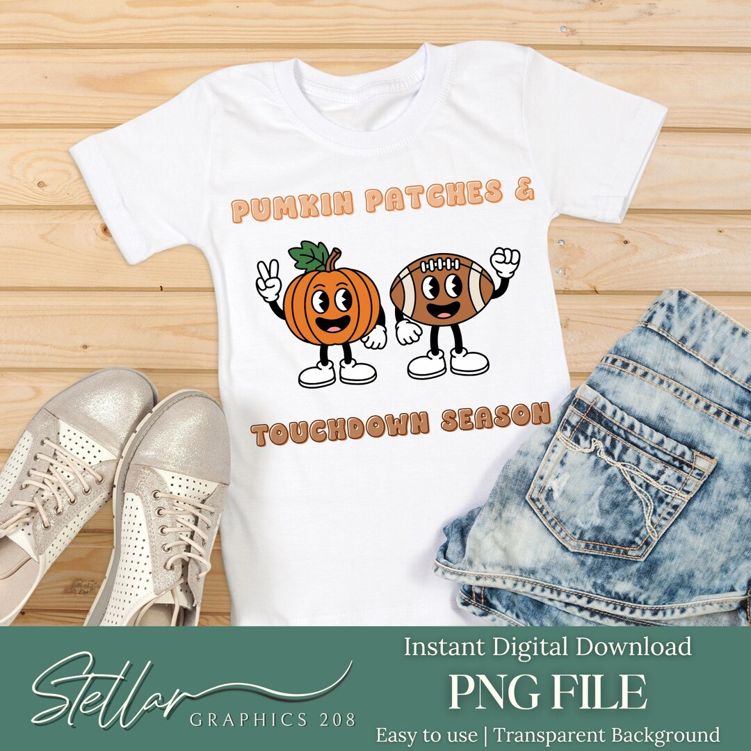 Pumpkin Patch & Touchdown Season Png File | Football Season Digital ...