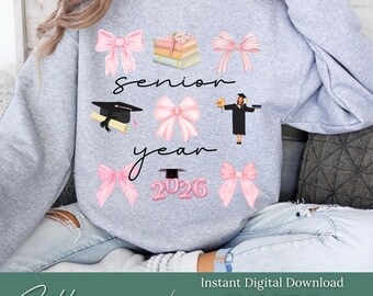 Classe de 2026 Fichier PNG | Fichier numérique du secondaire | Conception mignonne de coquette | Png tendance pour le secondaire |  Idées mignonnes pour la terminale | Coquette