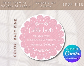 Designs d'étiquettes modifiables sur toile Cielito Lindo | Stickers Thème Cielito Lindo | Téléchargement numérique de Cielito Lindo | Étiquettes Cielito Lindo pour babyshower