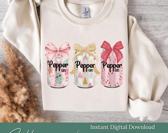 Soda Pop Girl Christmas Png File | Pepper Christmas Digital File | Cute Christmas Design | Trendy Xmas Png |  Soda png | Coquette Soda Png
