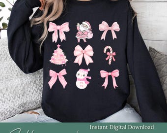 Coquette Noël Fichier PNG | Fichier numérique de Noël mignon | Coquettes mignonnes |  Noël PNG | Fichiers numériques de Noël Coquette tendance