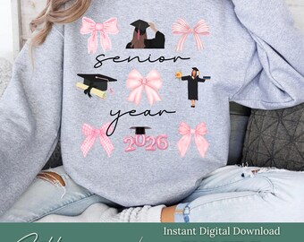 Classe de 2026 Fichier PNG | Fichier numérique du secondaire | Conception mignonne de coquette | Png tendance pour le secondaire |  Idées mignonnes pour la terminale | Coquette