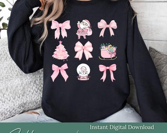 Coquette Noël Fichier PNG | Fichier numérique de Noël mignon | Coquettes mignonnes |  Noël PNG | Fichiers numériques de Noël Coquette tendance